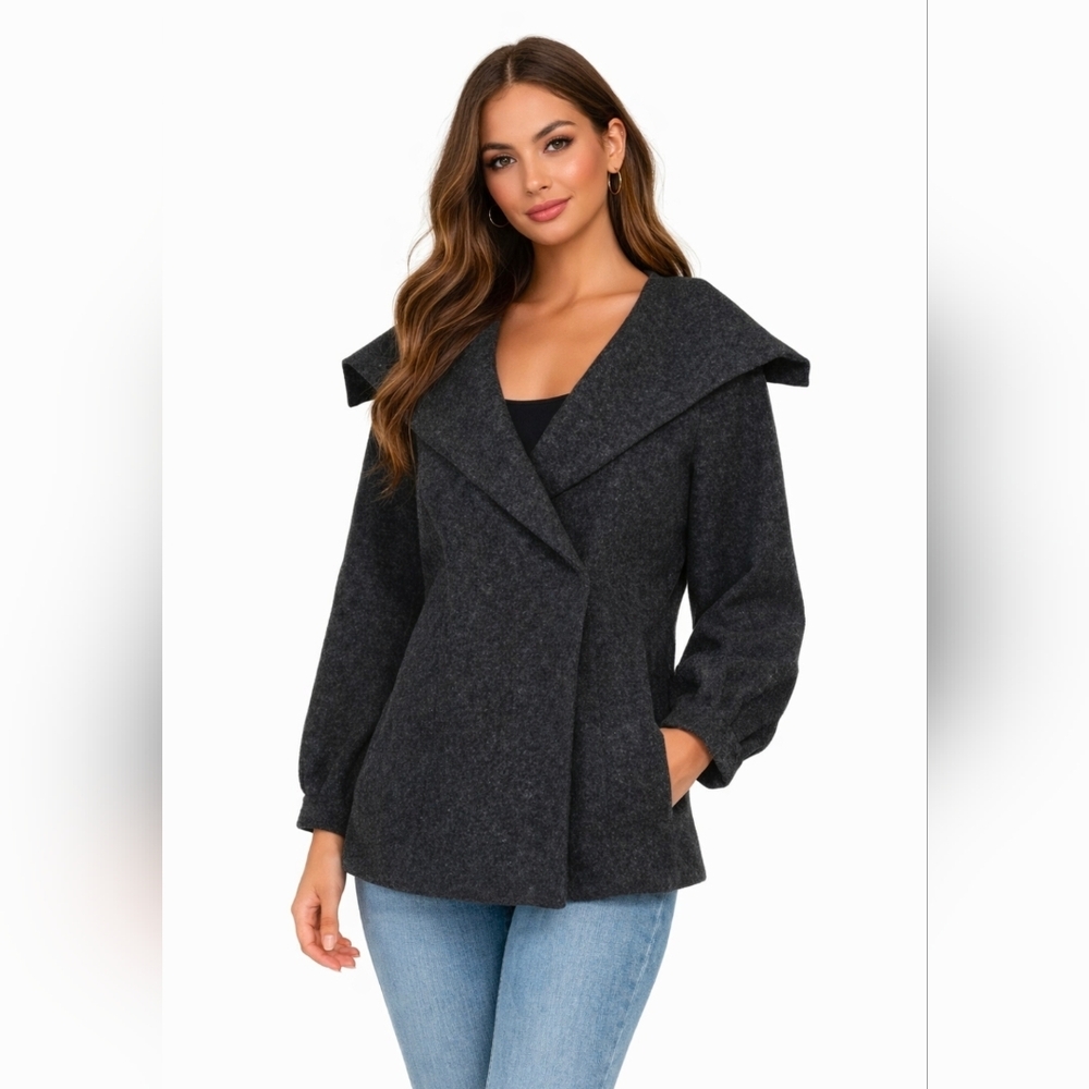 Beyond Threads Womens Alpaca Wool Jacket Size Small Gray  Made In Perú